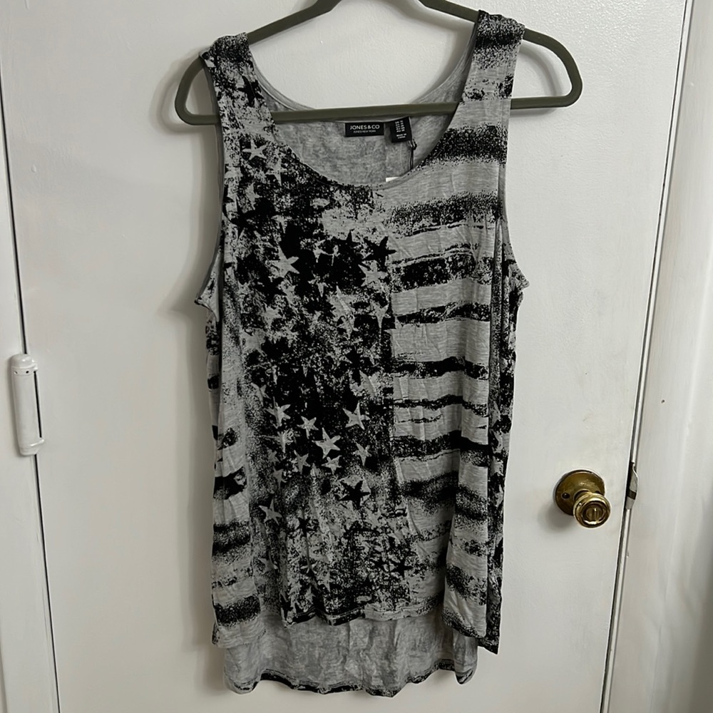 Jones & Co | American Flag Black & Gray Tank | 1x